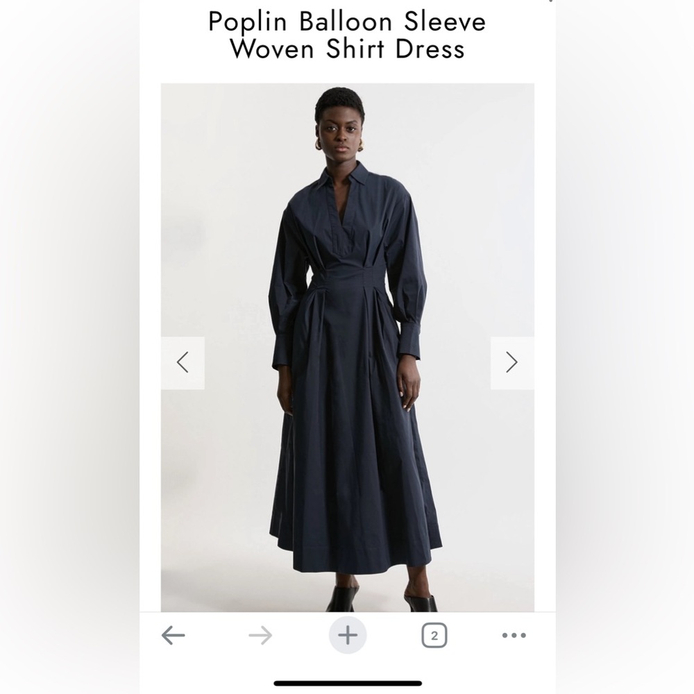 Karen Millen - Poplin Balloon Sleeve Woven Shirt Dress